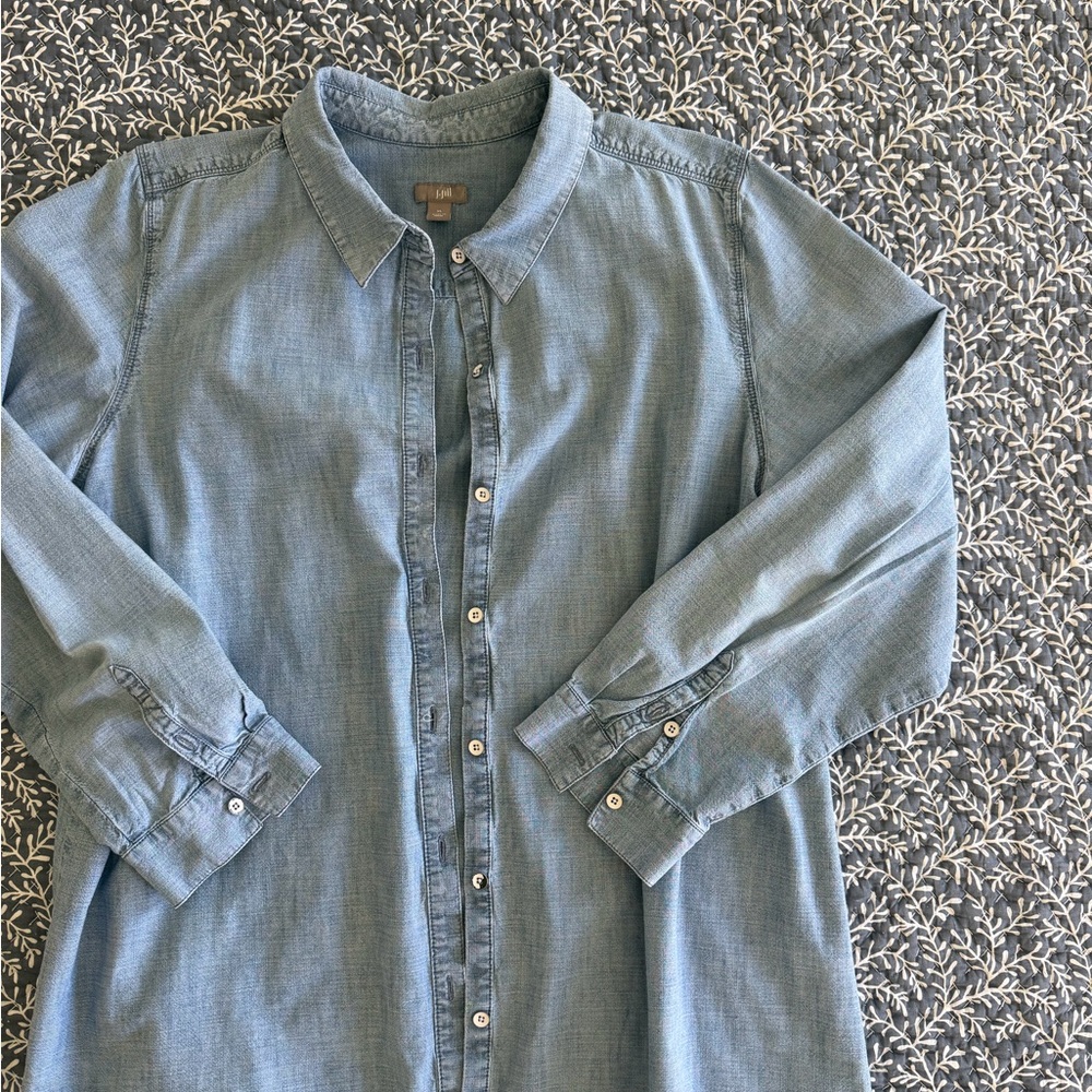 J. Jill Light Blue Denim Button-Down Shirt